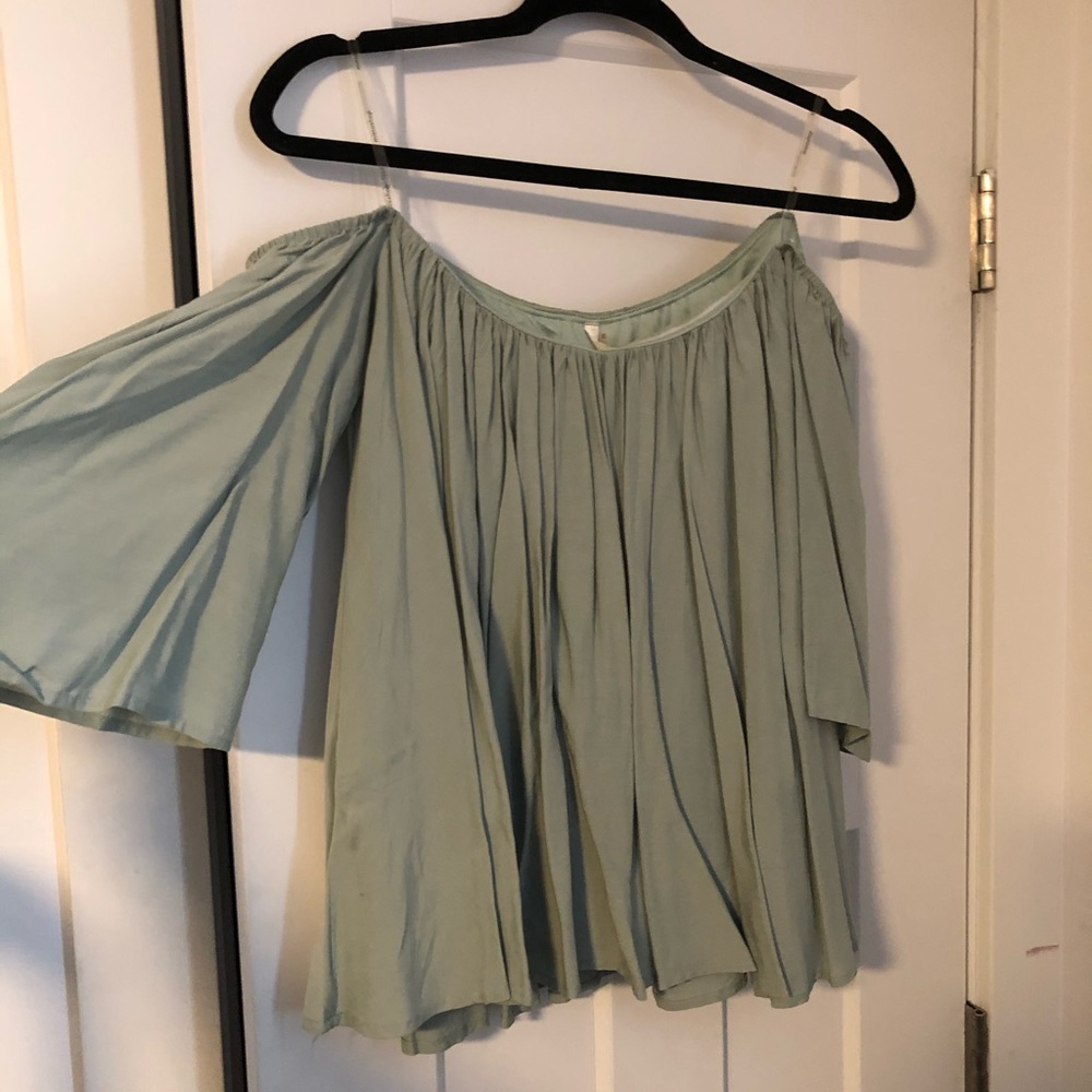 Strapless green top